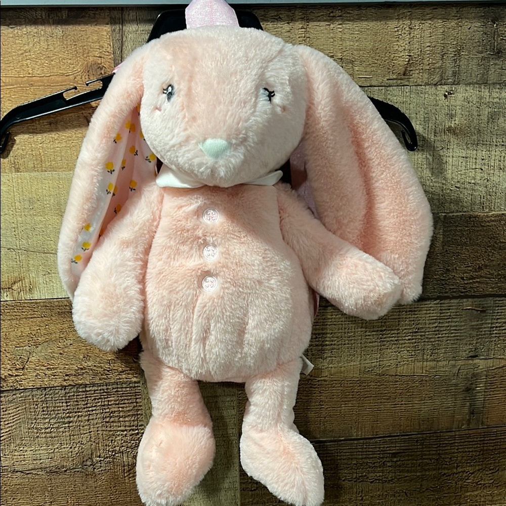 Carried Away Stepping Stones Pink Plush Bunny backpack